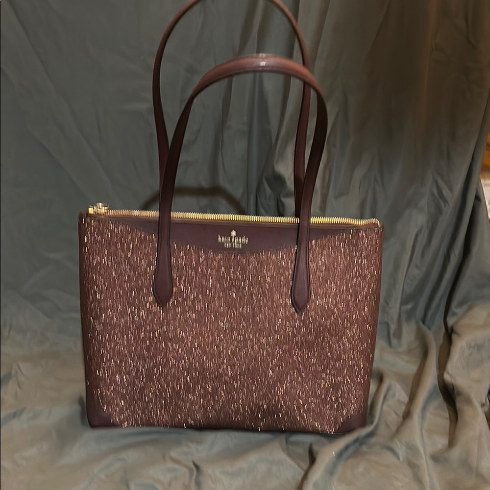 Kate Spade Brown Glitter Tote Bag